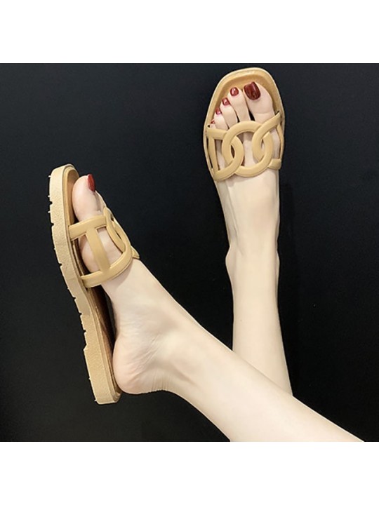 Size:5-8.5 Women Fashion Cut Out Flat Slippers