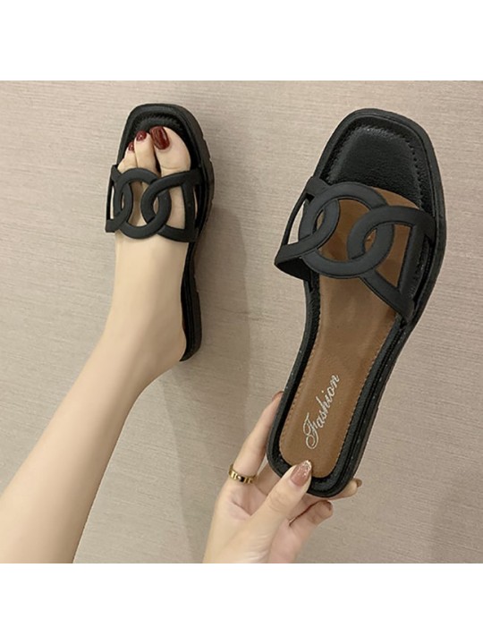 Size:5-8.5 Women Fashion Cut Out Flat Slippers