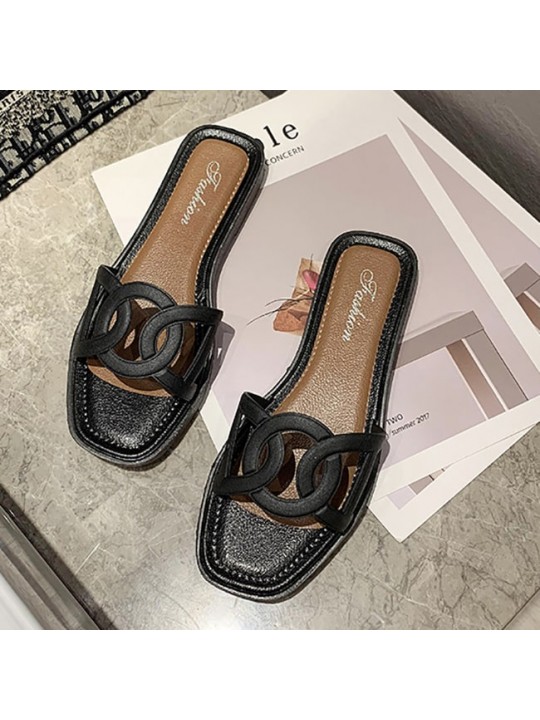 Size:5-8.5 Women Fashion Cut Out Flat Slippers