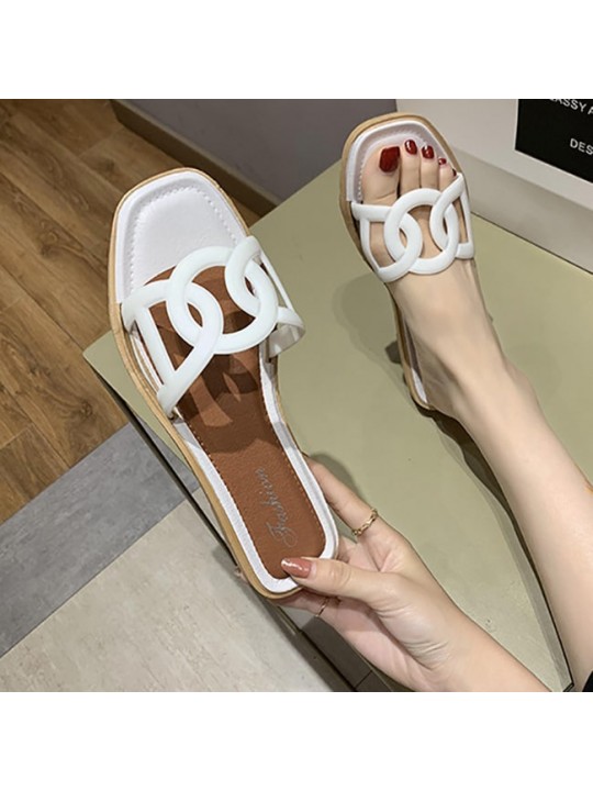 Size:5-8.5 Women Fashion Cut Out Flat Slippers