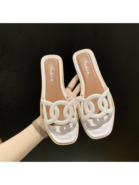 Size:5-8.5 Women Fashion Cut Out Flat Slippers