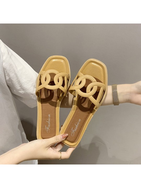 Size:5-8.5 Women Fashion Cut Out Flat Slippers