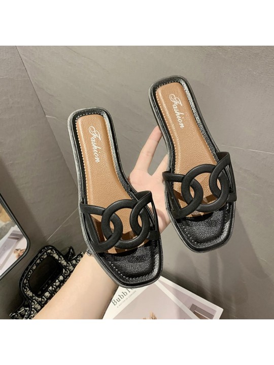 Size:5-8.5 Women Fashion Cut Out Flat Slippers