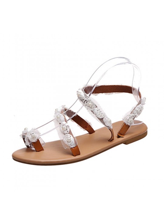 Size:4.5-11 Women Fashion Flower Decoration Sandals