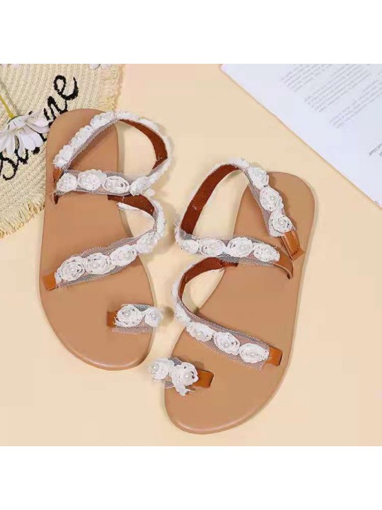 Size:4.5-11 Women Fashion Flower Decoration Sandals