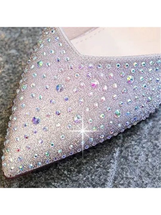 Size:4.5-8.5 Women Fashion Crystal Decoration High Heel Mules