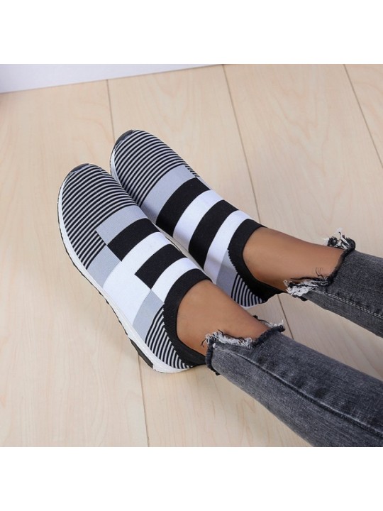 Size:4.5-11 Women Block Color Mesh Breathable Sneakers Shoes