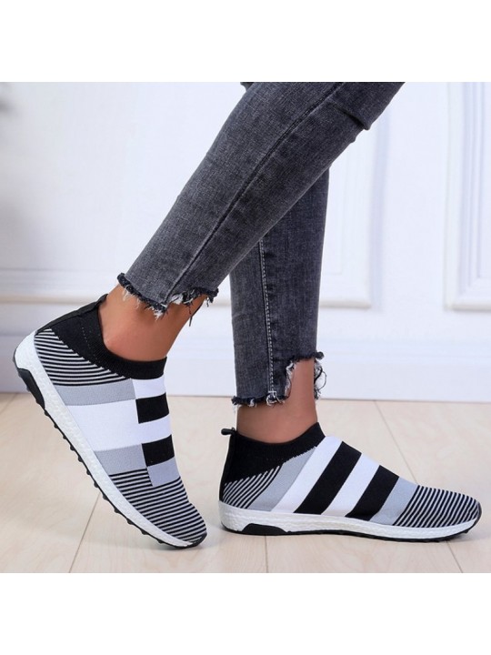 Size:4.5-11 Women Block Color Mesh Breathable Sneakers Shoes