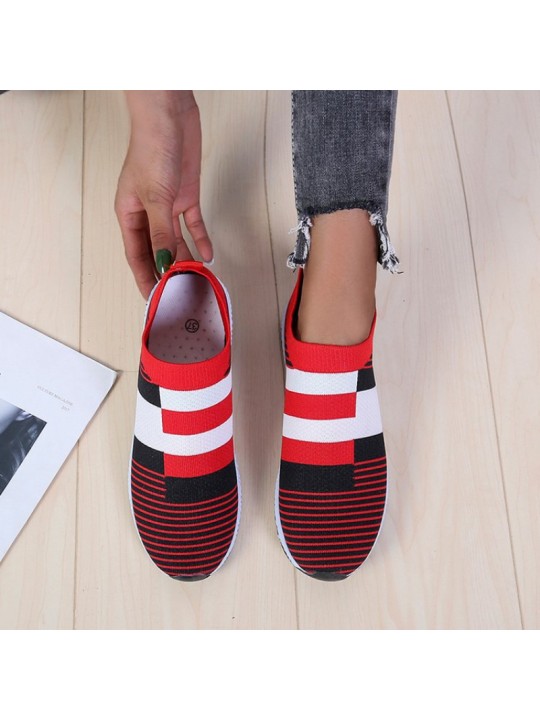 Size:4.5-11 Women Block Color Mesh Breathable Sneakers Shoes