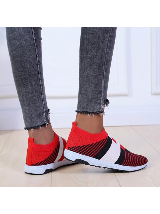 Size:4.5-11 Women Block Color Mesh Breathable Sneakers Shoes