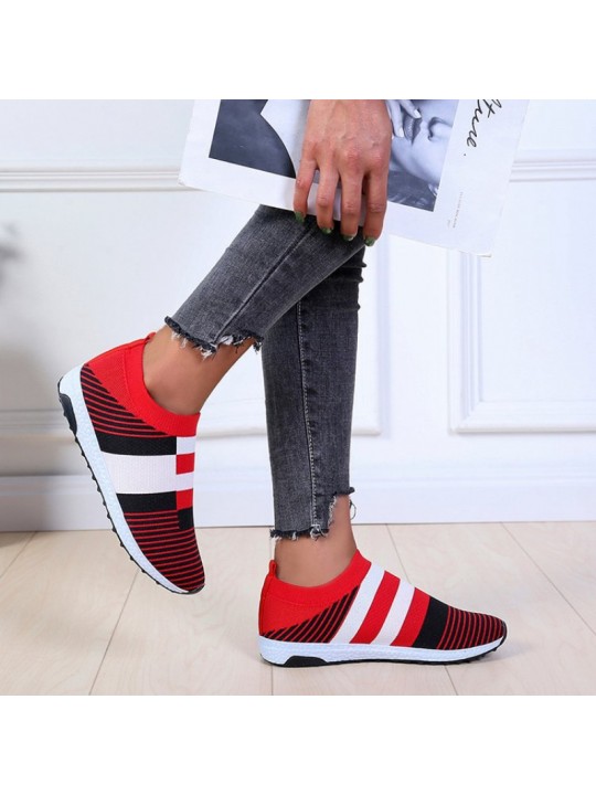 Size:4.5-11 Women Block Color Mesh Breathable Sneakers Shoes