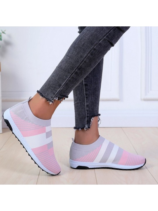 Size:4.5-11 Women Block Color Mesh Breathable Sneakers Shoes