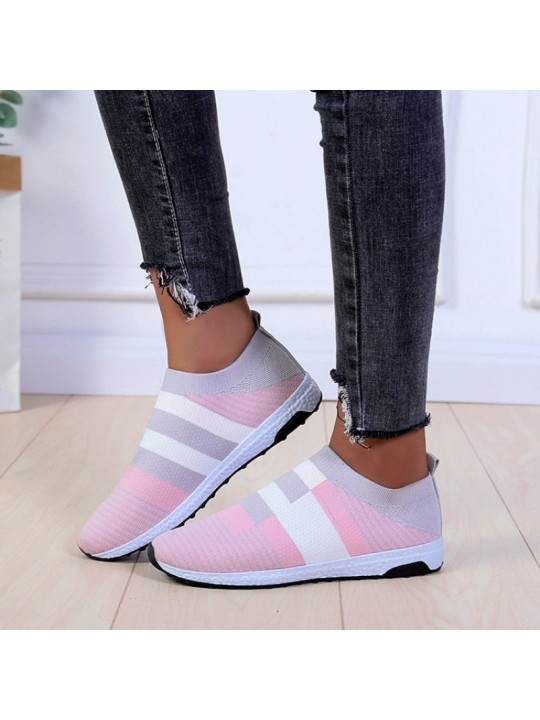 Size:4.5-11 Women Block Color Mesh Breathable Sneakers Shoes