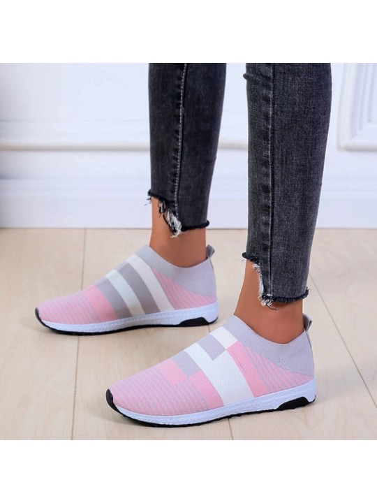 Size:4.5-11 Women Block Color Mesh Breathable Sneakers Shoes