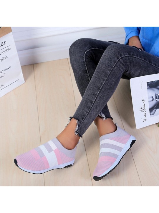 Size:4.5-11 Women Block Color Mesh Breathable Sneakers Shoes