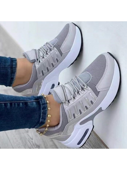 Women Fashion Casual Lace Up Design Air Cushion Platform Sneakers