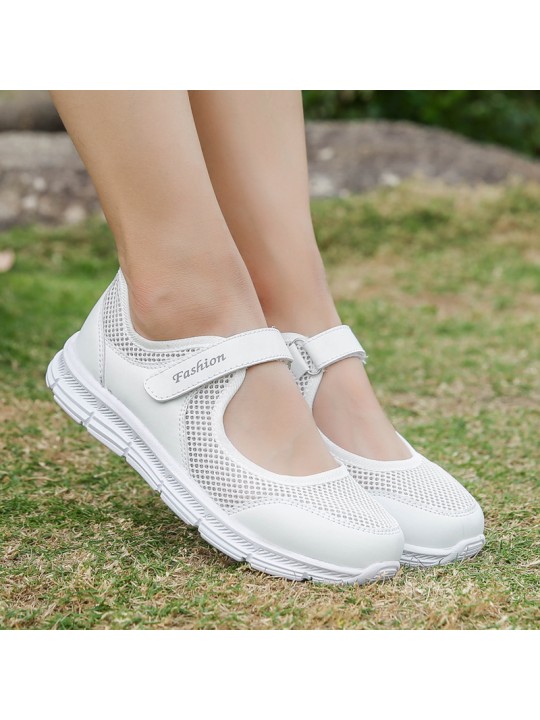 Women Casual Velcro Hollow Design Mesh Breathable Walking Sneakers