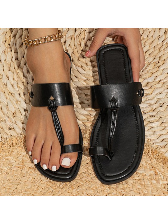 Plus Size Women Fashion Round Toe Flat Sandals