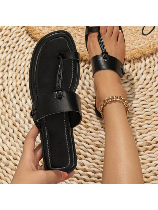 Plus Size Women Fashion Round Toe Flat Sandals