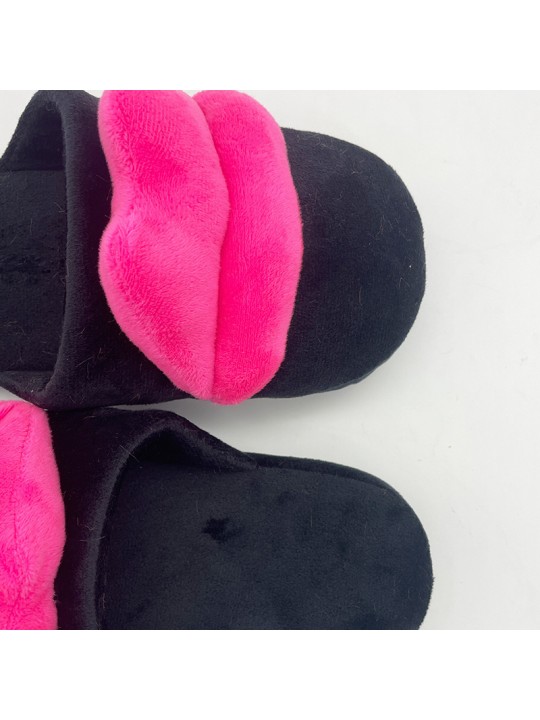 Simple Fashion Creative Plush Red Couple Home Flat Slippers