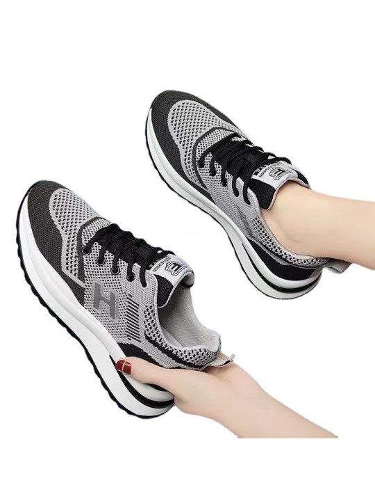 Women Fashion Casual Fly-Woven Breathable Round-Toe Sneakers