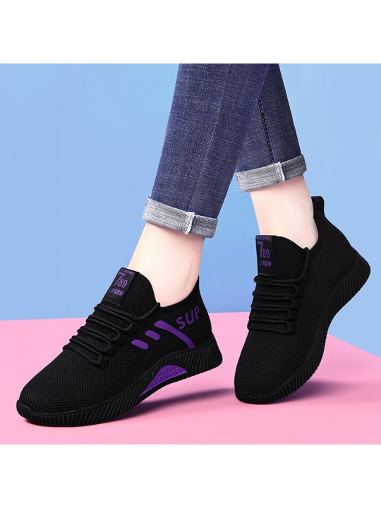 Women Fashion Casual Mesh Breathable Fly Woven Sneaker