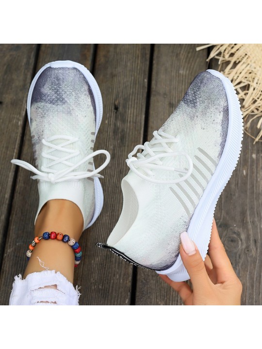 Women Fashion Casual Plus Size Breathable Fly-Woven Mesh Sneakers