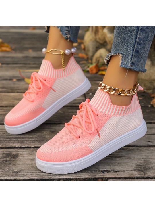 Women Casual Plus Size Comfortable Breathable Fly-Woven Mesh Sneakers