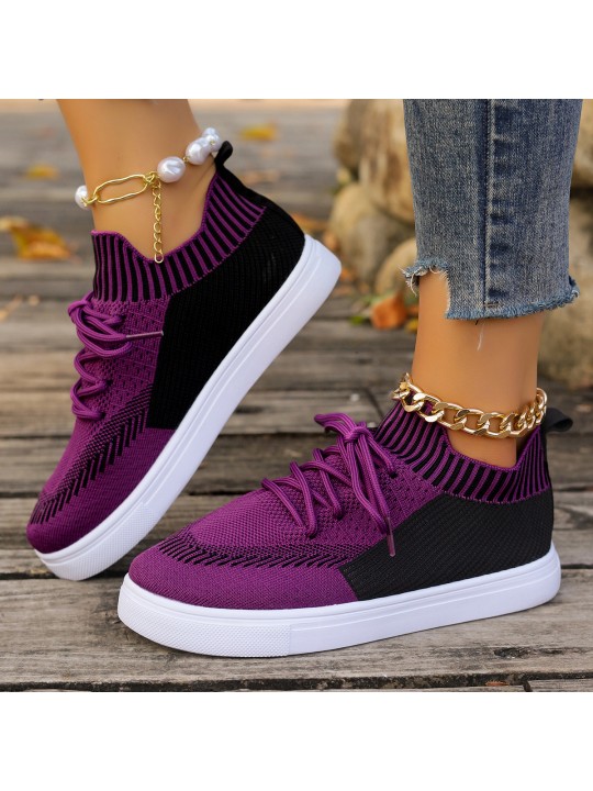 Women Casual Plus Size Comfortable Breathable Fly-Woven Mesh Sneakers