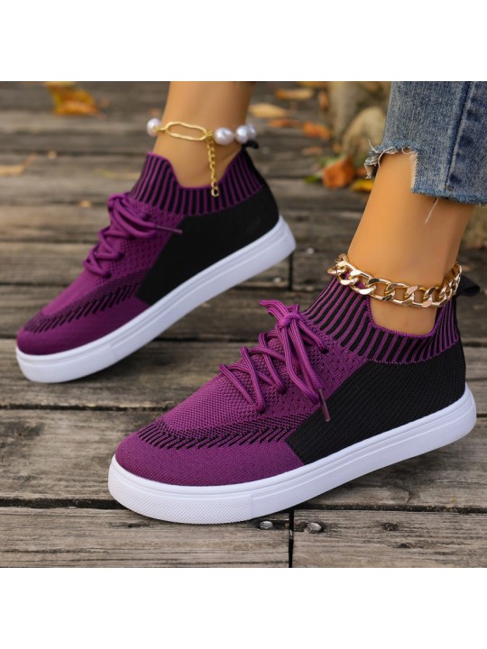 Women Casual Plus Size Comfortable Breathable Fly-Woven Mesh Sneakers