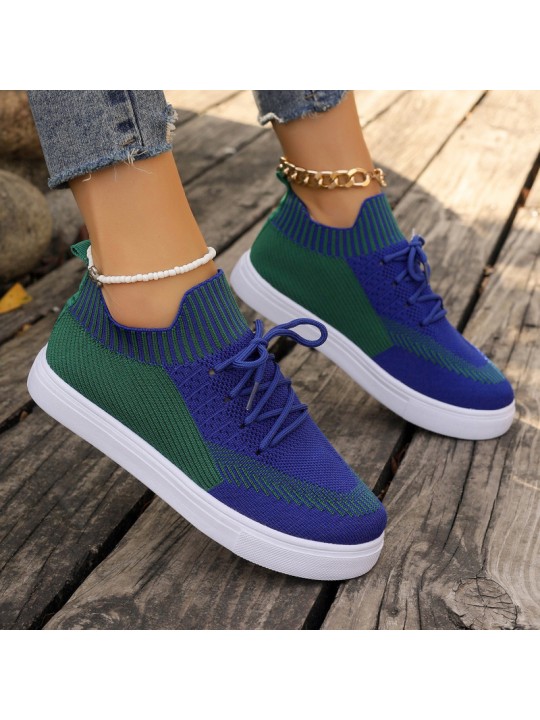 Women Casual Plus Size Comfortable Breathable Fly-Woven Mesh Sneakers