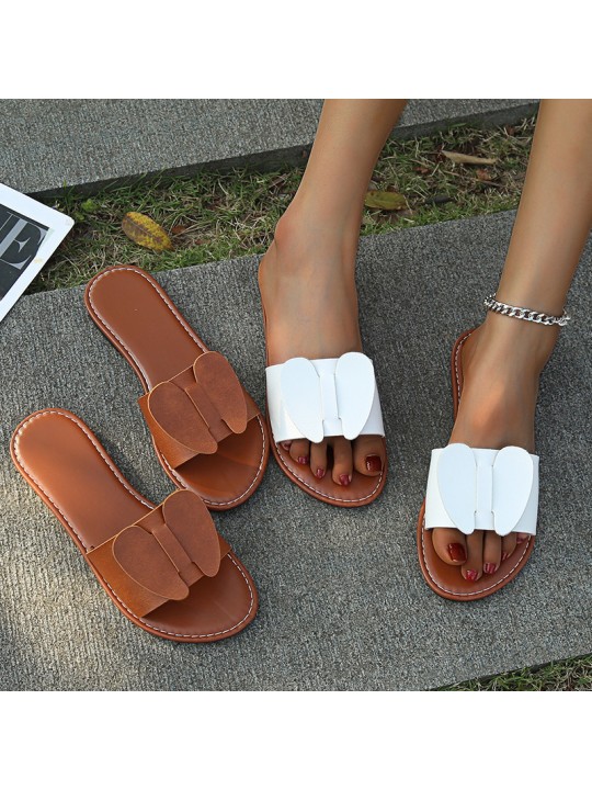 Plus Size Women Bow Knot Summer Flat B Casual Beach Slippers