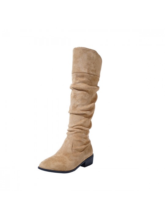 Women Fashion Plus Size Suede Tip Toe High Boots